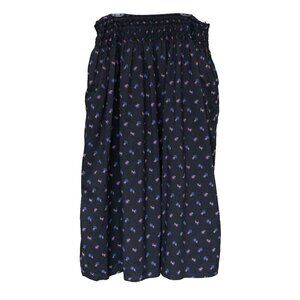 Thierry Colson Skirt Midi 90s Black Floral